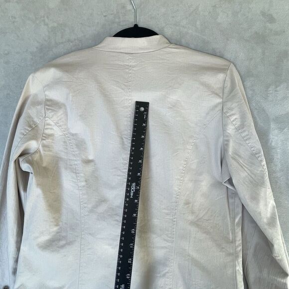 Free People Jacket Womens Size Small Beige Ruffles Romantic Military Boho Peplum - Picture 5 of 13